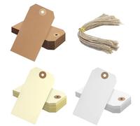 120 piezas de etiquetas en blanco de 6 x 12 cm para colgar etiquetas de papel para escribir en tarjetas, etiquetas de precio, etiquetas describibles con alambre