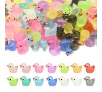 120 piezas de pequeños animales de resina luminosos, patos, que brillan en la oscuridad, accesorios de jardín, decoraciones paisajísticas para peceras, figuras artesanales para oficina, hogar y aula.