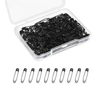 120 Piezas Imperdibles de Seguridad con Estuche Transparente, 19mm Surtidos Imperdibles Pequeños Alfileres de Seguridad Negros Acero Imperdibles para Ropa Costura Manualidades Joyería DIY