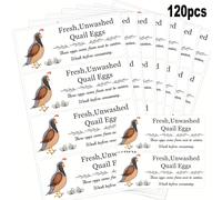 120 piezas/paquete 1 X 2.5 pulgadas. de papel creativa para huevos de sin lavar, estante de papel, etiquetas autoadhesivas, pegatinas para bandeja de huevos de frescos de granja