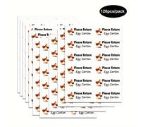 120 piezas/paquete 6*2.5Cm 2.4*1Pulgada de Cartón de Huevos Etiquetas Adhesivas de Reciclaje DEVUELVA DE HUEVOS para , Comerciales y Granjas Etiquetas de Instrucciones de Reciclaje de Cajas de Huevos