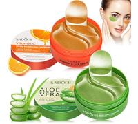 120 Piezas Parches de Ojos de Aloe Vera, Vitamina C Mascara para Los Ojos, parches ojos Bolsas y Ojeras, ParChes Contorno de OjOs, Antiojeras, Anti Edad, Hinchazón, Quitar Bolsas de OJOS