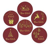 120 piezas Pegatinas Buon Natale en Italiano Navidad