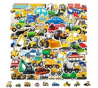 120 Piezas Pegatinas de Vehículos Niños, Pegatinas Vehículo de Ingeniería, Pegatinas Dibujos Animados Construcción, Pegatinas de Transporte de Camiones para Portátiles Monopatín Guitarra