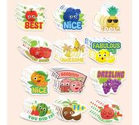 120 piezas/set Pegatinas Aromáticas con Diseño de Frutas, Pegatinas de Dibujos Animados con 12 de Frutas, Pegatinas con Inspiradoras y Divertidas, Decoración DIY