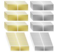 120 Piezas Tarjeta Rasca Etiqueta Pegatina,Rasca y Gana Rectángulo, Pegatinas Rasca y Gana, Etiquetas Rasca, Scratch Sticker para Postal, Regalo Sorpresa, Vales (Dorado y Plata)