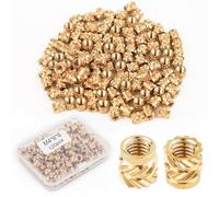 120 Piezas Tuercas de Latón para Impresión 3D, M4x6x6 mm Insertos Roscados Tuercas de Latón Moleteadas Tuercas de Incrustación de Calor para Piezas de Impresión 3D Carcasa de Plástico