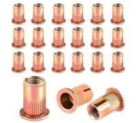 120 Piezas Tuercas Remachables M8 Remaches Roscados Tuerca Remachable de Acero al Carbono Galvanizado Remache Plana Roscado Remaches de Tornillo Enroscados Tuerca Para Madera, Muebles y Decoraciones