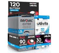 120 Pilas para aparatos acústicos Rayovac Extra Advanced 675 120 Pilas: 90 Rayovac + 30 Udivita