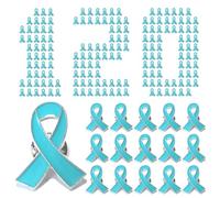 120 pines de concienciación de cinta verde azulado para concienciación sobre el cáncer de cuello uterino de ovario, productos de concienciación sobre la agresión sexual