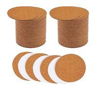 120 Pz Cork Coaster Redondo de Corcho, Allazone Auto-Adhesivo Corcho Cuadrado Posavasos Absorbentes Mini Azulejo de Corcho de Pared para Posavaso y Manualidades