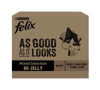 120 sobres x 85 g Felix Fantastic Mix Carne Gelatina sobre para gatos