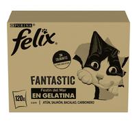 120 sobres x 85 g Felix Fantastic Selección de Sabores Pescado en Gelatina sobre para gatos - Multipack