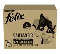 120 sobres x 85 g Felix Fantastic Selecciones Favoritas de Carnes en Gelatina sobre para gatos - Multipack