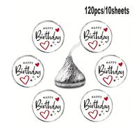 120 Stickers/10 Hojas, Etiquetas de Caramelos con Sabor a Chocolate Dorado, Stickers de de Caramelos de - Diseño Minimalista de con Texto de , Adecuado para Regalos de de , Etiquetas de Caramelos de