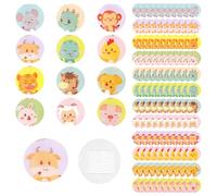 120 tiritas infantiles de dibujos animados dulces, redondas, 2,3 cm, apósito para vacunas, punto adhesivo, tela flexible para niños, para pequeñas heridas, granos, vacunas y ampollas (12 estilos)