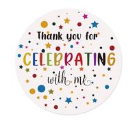 120 Uds Pegatinas Gracias, Universales 4cm Stickers Personalizados para Baby Shower, Boda, Despedida de Soltera, Cumpleaños, Sobres y Embalaje de Regalos (Estilo Estrella)