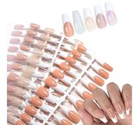 120 uñas artificiales con punta francesa, cubiertas completas para pegar en forma de almendra, suministros de manicura a presión