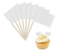 120 unidades de palillos de dientes vacíos, banderas, manoplas para escribir, palillos de papel, manoplas para tartas, frutas, decoración de fiestas