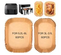 120 unidades de papel de horno para freidora de aire caliente Philips 3000/5000 Serie 6L/3L, papel de horno Airfryer compatible con Tefal Easy Fry 5,2/3,1L, accesorio para Philips NA352/00 NA550/00