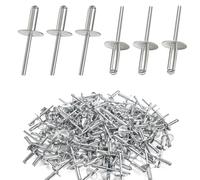 120 Unidades Remaches Ciegos de Aluminio, Cabeza Avellanada de Pestaña Ancha 4,8 mm, para Metal, Madera, Muebles, Carrocería, Maquinaria e Industria (4.8x16 mm)