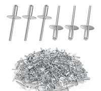 120 Unidades Remaches Ciegos de Aluminio, Cabeza Avellanada de Pestaña Ancha 4,8 mm, para Metal, Madera, Muebles, Carrocería, Maquinaria e Industria (4.8x12 mm)