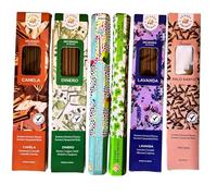 120 Varillas Incienso Natural sin Tóxicos para Atraer el Dinero y la Abundancia - 6 Aromas India: Dinero, Palo Santo, Canela, Pensamiento Positivo, Lavanda, Buena Fortuna - Larga Duración