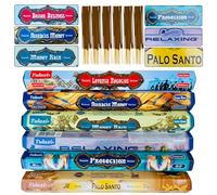 120 Varillas Incienso TULASI para Atraer Dinero y Prosperidad | 6 Aromas: Lluvia de Dinero, Levanta Negocios, Protección, Palo Santo - Activa Energía Financiera - Bolsa Antihumedad
