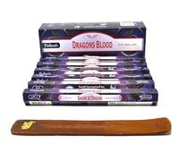 120 varitas de Incienso de Sangre DE Dragon, Dragons Blood. varitas de Incienso de Joss. Fragancia casera de Joss Sticks con cenicero colector de Cenizas
