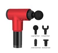 1200-3200R / Min Terapia De Masajeador Muscular Eléctrico Fascia Pistola De Masaje Vibración Profunda Relajación Muscular Salud Equipo De Fitness Rojo
