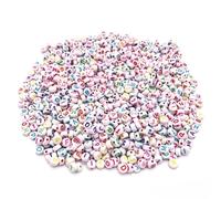 1200 cuentas de letras coloridas, 12 paquetes, perlas acrílicas para enhebrar pulseras, 1 mm agujero redondo alfabeto perlas Set DIY bisutería manualidades accesorios creativos para regalos