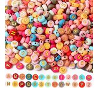 1200 cuentas de letras de colores, Suiyeejan de 7 mm, letras de la A a la Z, juego de cuentas de alfabeto coloreadas, para adultos para Navidad, vacaciones, cumpleaños, fiestas, etc