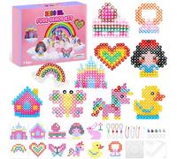 1200 Cuentas para Planchar de 10 mm, con 1 Placa Cuadrada, 11 Patrones, 3 Papeles para Planchar, Juego de Cuentas C reativo para Niños a Partir de 3 Años