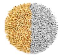 1200 cuentas redondas de 4 mm, cuentas espaciadoras suaves y sueltas para hacer joyas, manualidades, plata y oro