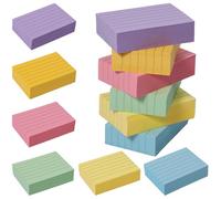 1200 Flashcards A8 Rayadas, Tarjetas de Estudio Coloridas 5,2 x 7,4 cm, 150 g/m² Papel Grueso, Fichas de Vocabulario, Fórmulas y Notas, Ideal para Oficina, Escuela, Estudio y Presentaciones