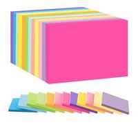 1200 hojas de notas adhesivas de colores, 12 blocs de notas adhesivas de 10 × 15 cm, 12 colores, fácil de publicar notas adhesivas para el cuaderno de planificación diaria (12, 10 x 15 cm, rectángulo