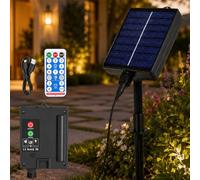 1200 mAh Solarmodul-Steuerbox-Kits,Solarpanel con mando a distancia, panel de batería de litio de 3,7 V, 8 modos de parpadeo, cadena de luces LED de 3 V