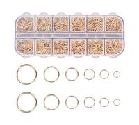 1200 Piezas Anillos de Salto Abiertos de Metal de 4-10 mm, Conectores de Anillo Redondo Para Hacer Joyería DIY, Collar de Pulsera de Reparación, Accesorios de Joyería 6 tamaños (oro)