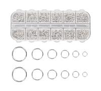 1200 Piezas Anillos de Salto Abiertos de Metal de 4-10 mm, Conectores de Anillo Redondo Para Hacer Joyería DIY, Collar de Pulsera de Reparación, Accesorios de Joyería (plata)