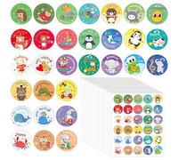 1200 Piezas Pegatinas Animales Rollo 40 HojasDe Pegatinas De Recompensa De Animales 36 Diseños Animales Infantiles Redondas Recompensa Del Maestro Niños para Scrapbooking Regalos Escuela DIY
