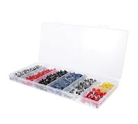 1200 Piezas Terminales de Casquillo PVC con Estuche | Cableado Automotriz y Prototipado Electrónico, Surtido de Tamaños, Compatible con Baterías y Switches
