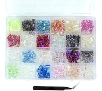 1200 unidades de diamantes de imitación para uñas, BetterJonny Nail Art Strass Kit de piedras brillantes para manualidades Nail Art Rhinestones Flatback piedras preciosas redondas con pinzas para