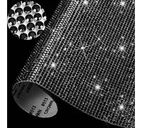 12000 piezas 2 mm Bling Bling Rhinestone Parche Pegatina de Cristal DIY Coche Decoración Pegatina Autoadhesivo Brillo Rhinestone Gema Pegatina Para Coche y Decoración Artesanal(negro)