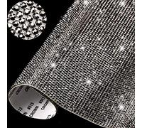 12000 piezas de la etiqueta engomada de diamantes de imitación de cristal Bling DIY pegatina de decoración de coche pegatinas de gema de cristal brillantes brillantes, 9,4 x 7,9 pulgadas (color negro