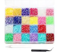 12000Pcs Diamantes para Uñas, BetterJonny Cristales para Uñas 4mm Cristales Gemas Piedras para Uñas Diamantes de Imitación Gemas de Espalda Plana para Uñas Maquillaje Ropa Manualidades DIY Handwerk,D