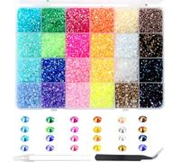 12000Pcs Diamantes para Uñas, BetterJonny Cristales para Uñas 4mm Cristales Gemas Piedras para Uñas Diamantes de Imitación Gemas de Espalda Plana para Uñas Maquillaje Ropa Manualidades DIY Handwerk,C