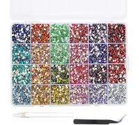 12000Pcs Diamantes para Uñas, BetterJonny Cristales para Uñas 4mm Cristales Gemas Piedras para Uñas Diamantes de Imitación Gemas de Espalda Plana para Uñas Maquillaje Ropa Manualidades DIY Handwerk,E