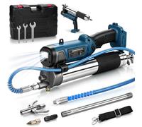 12000PSI - Pistola engrasadora compatible con batería Makita de 18 V, motor | Incluye iluminación LED con interruptor independiente, 3 velocidades, manguera de 100 cm para camiones, granjas