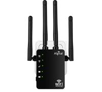 1200Mbps Repetidor de wifi para casa largo alcance, Extensor de Red WiFi de Doble Banda 2.4GHz y 5GHz, 4 Antenas Externas, 2 Puerto Ethernet LAN, Compatible con Router de fibra Amplificador WiFi