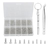 1200pcs Juego de Tornillos Pequeños,Mini Tornillos M1/M1.2/M1.4/M1.7 Tornillos Minúsculos de Cabeza Phillips Fabricado para Reparación/Gafa/Reloje/Teléfono.